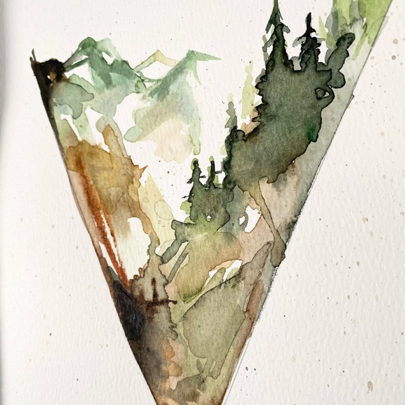 Watercolor Painting Print ⛰️🌙 - Picture 3 of 5